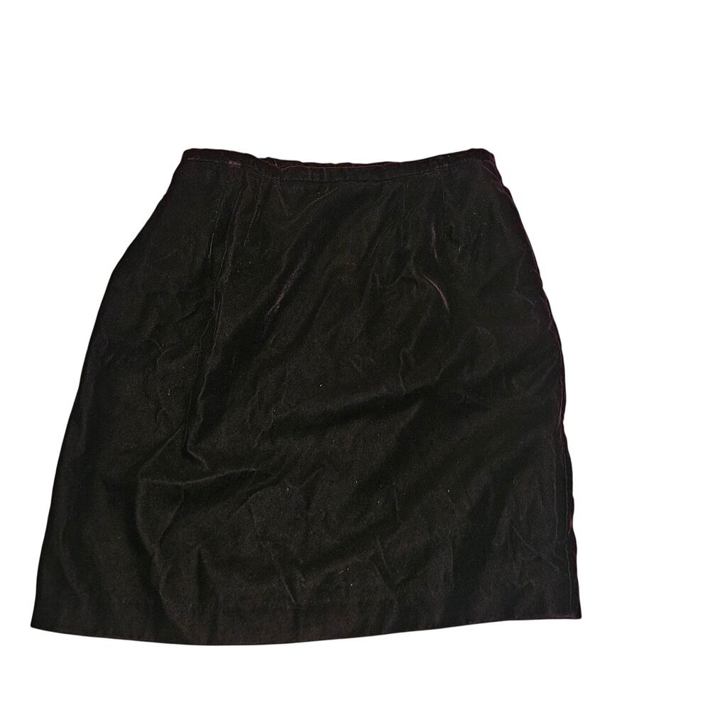 Vintage Norton McNaughton Petite Black Velvet Women’s 10P Midi Pencil Skirt